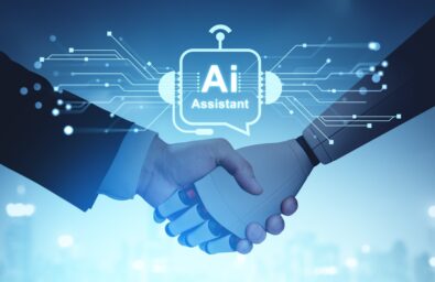 Man,And,Robot,Handshake,,Glowing,Ai,Assistant,Hologram,Hud,And AI Coding Assistants