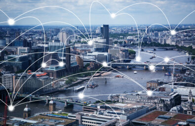 Smart,City,And,Connection,Lines.,Internet,Concept,Of,Global,Business, Smart city connecting lines
